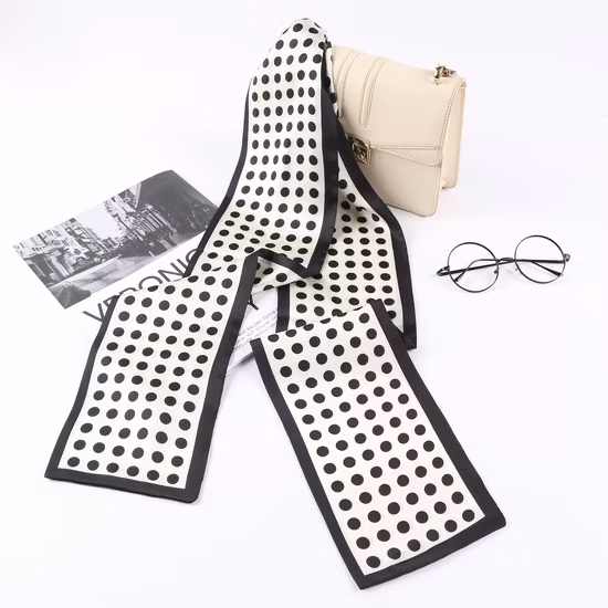 14X145cm 맞춤형 다용도 패션 실크 새틴 스카프 실크 헤어 리본 헤어밴드 가방 밴드